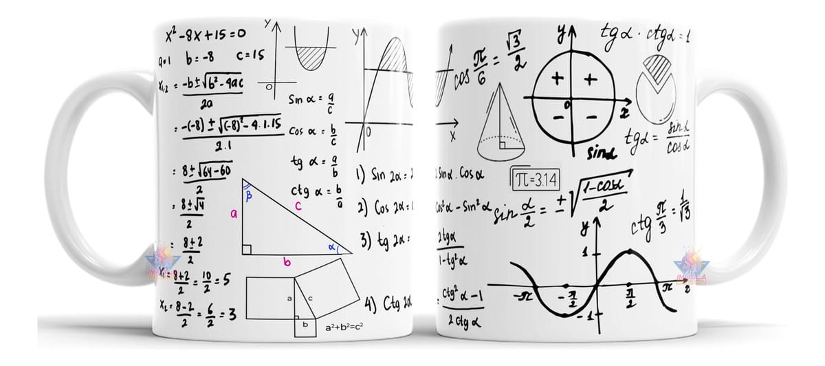 Taza Fórmulas Matemáticas Gráficos Funciones Logaritmo - Imagen 3