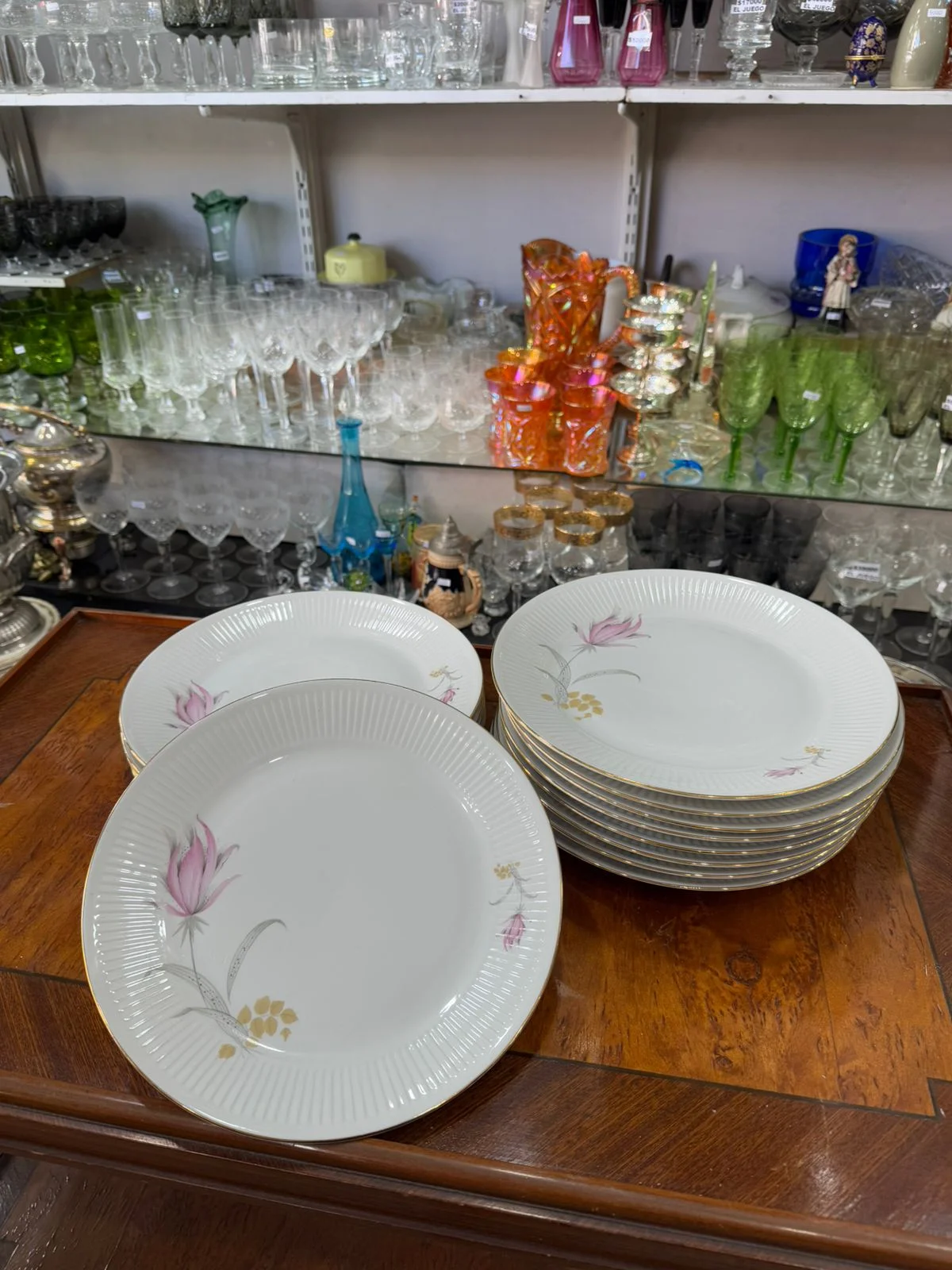 Juego de 12 platos playos porcelana verbano - Imagen 8