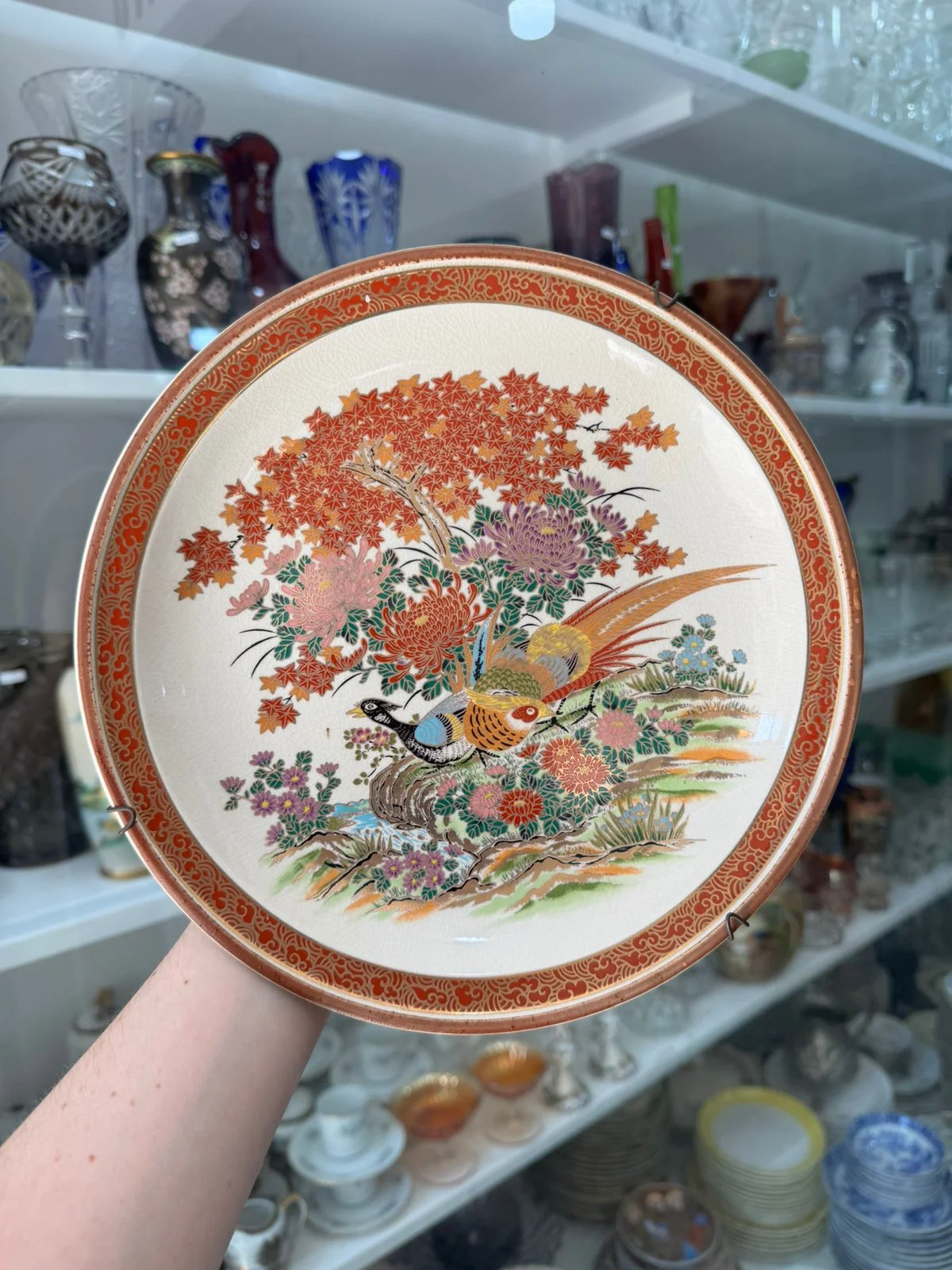 Plato porcelana japonesa SATSUMA pintada a mano - Imagen 5