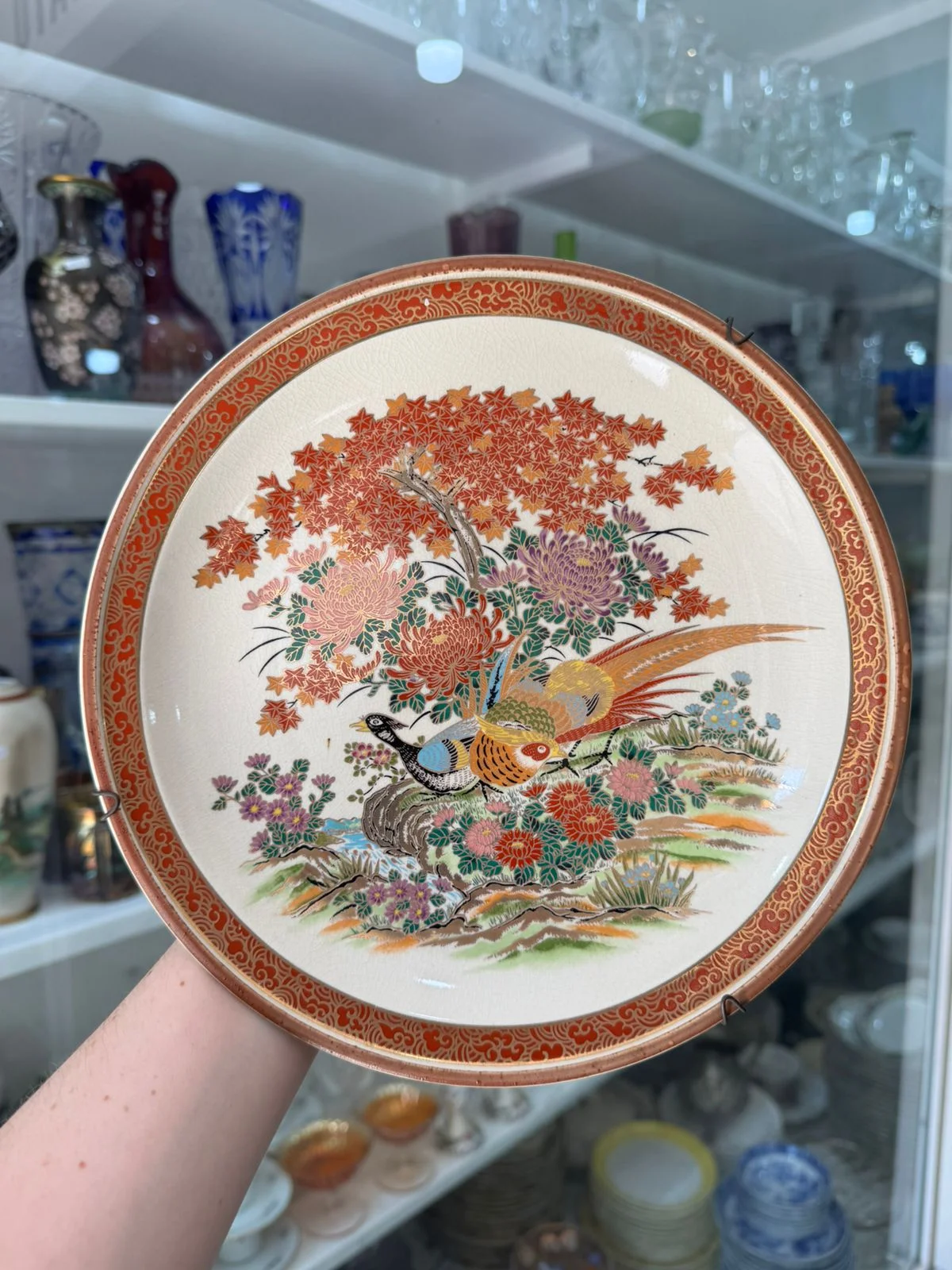 Plato porcelana japonesa SATSUMA pintada a mano - Imagen 4