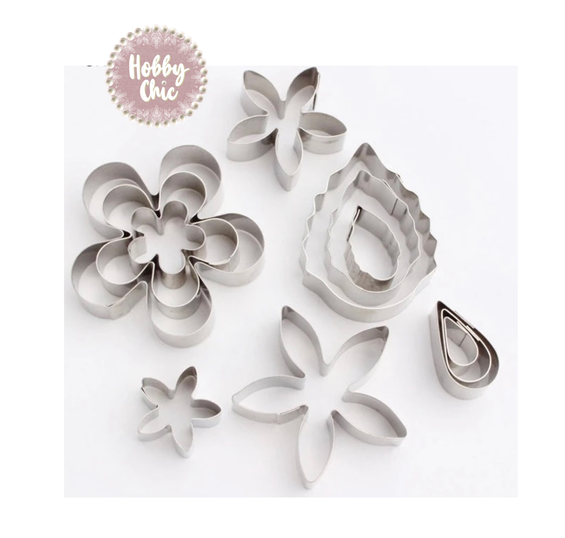 Juego de 12 cortadores de FLORES de acero inox con caja - Imagen 3
